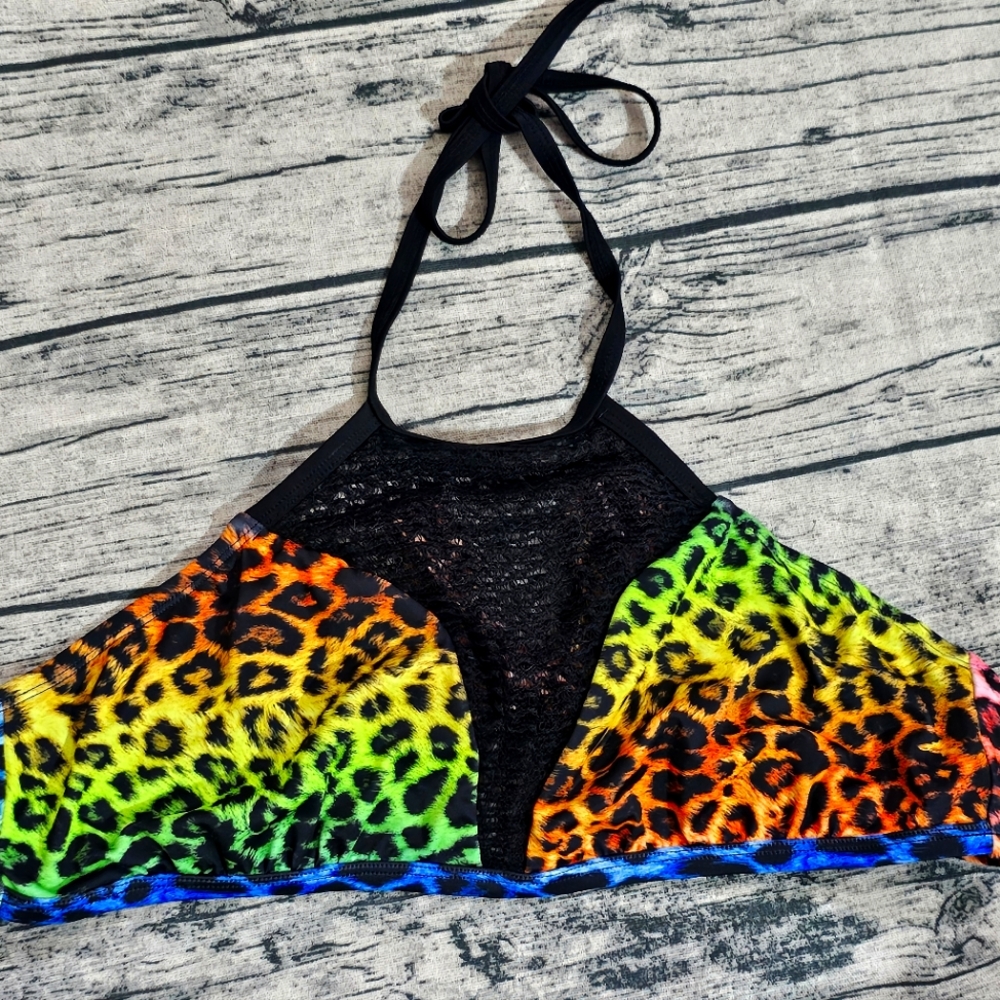 Sirena Rainbow Leopard Swim Top